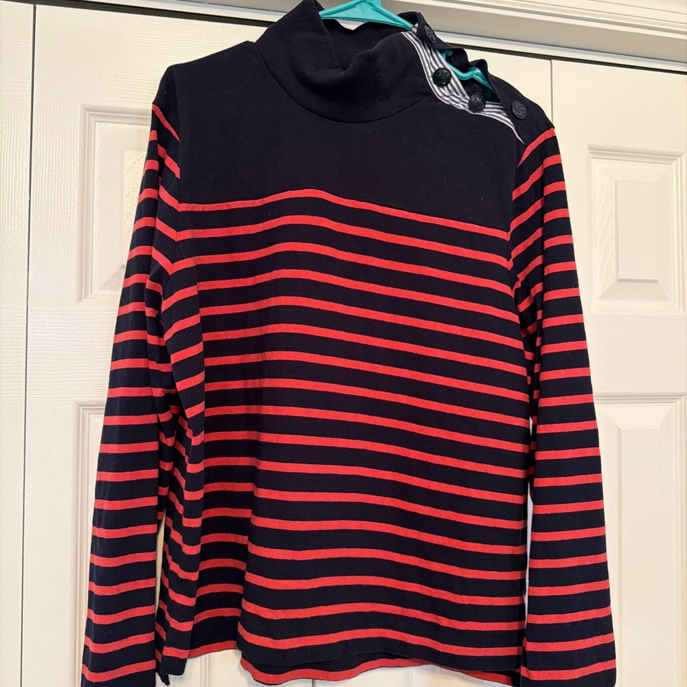 Black and Red Striped Long Sleeve Top